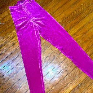 Fuchsia Velour American Apparel Leggings